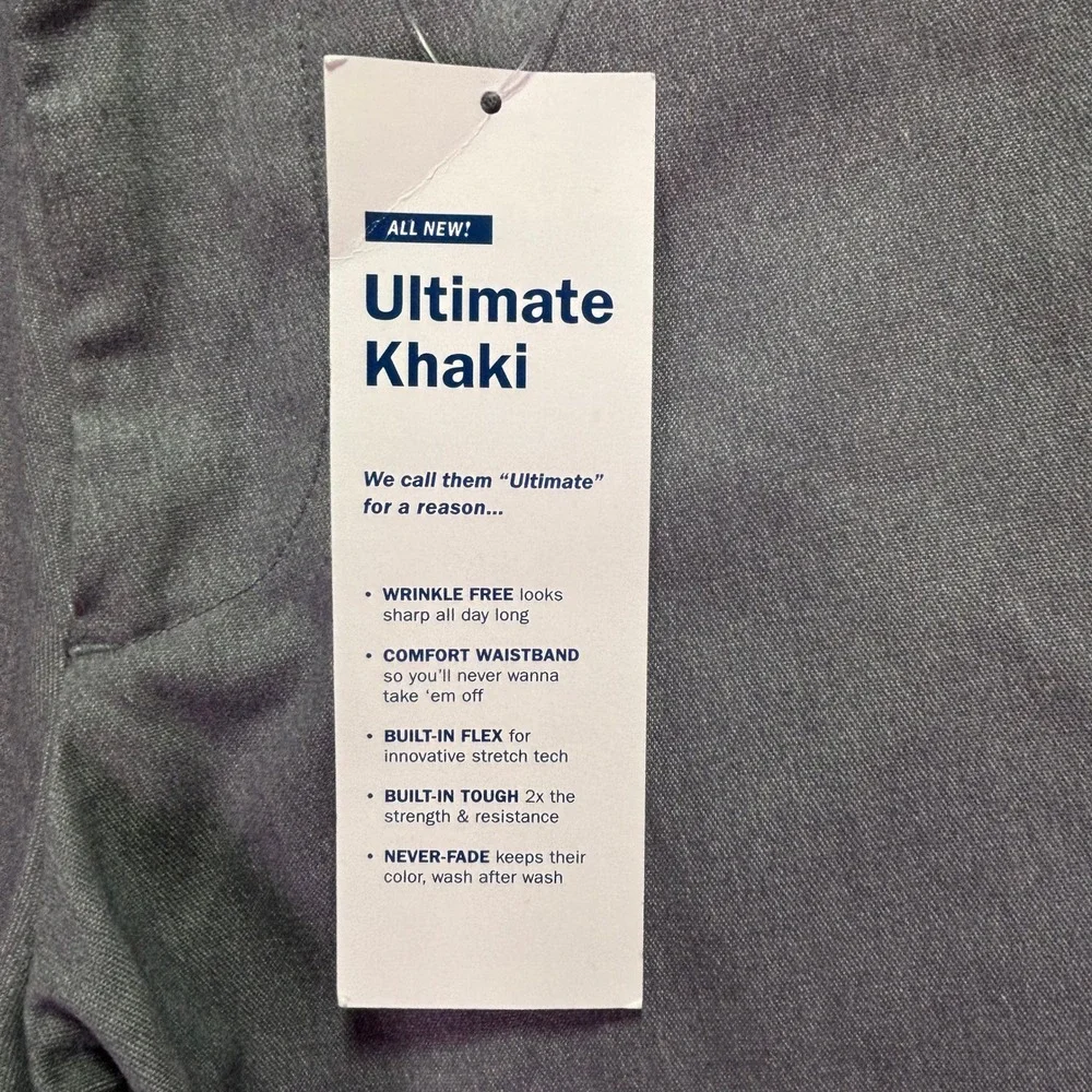 NWT Old Navy Mens Ultimate Straight Khaki Sz 30x30 Light Grey Built-In Flex